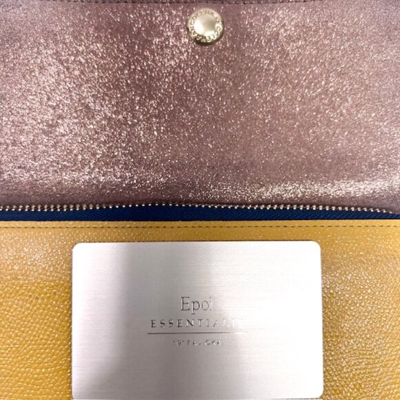 2 Vintage Wallets black leather full zip Cole Hann Gold Shimmer &EPoi Yellow (71 - Picture 4 of 11